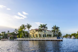 Florida home with seawall