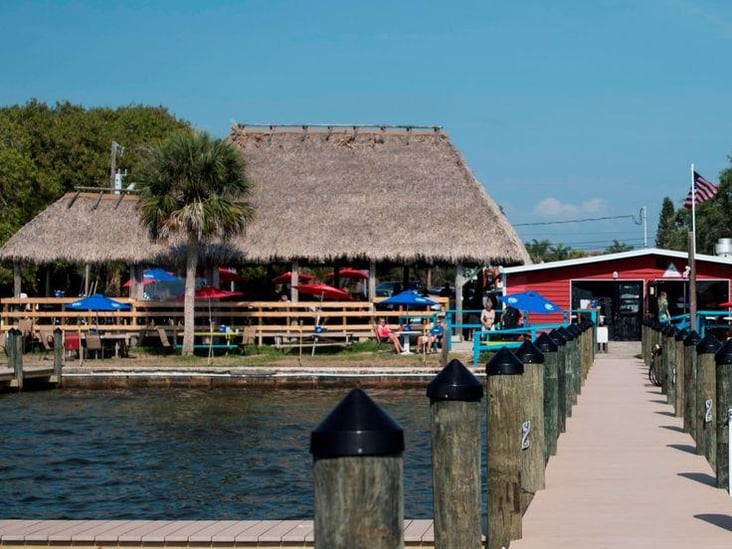 Evie’s Spanish Point Tiki Bar waterfront dining near Sarasota