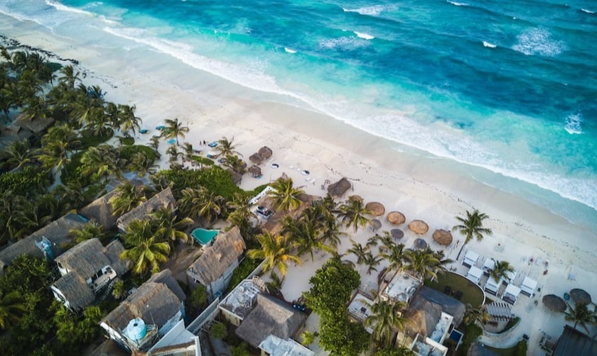 houses on beach by the ocean
